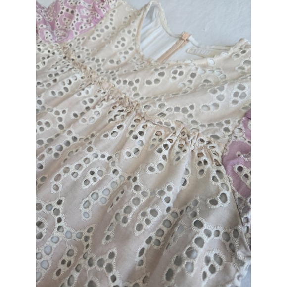 Girls Size 14 Ombre Eyelet Easter Dress Pink Purple Long Sleeve Cottagecore Boho - Picture 9 of 14